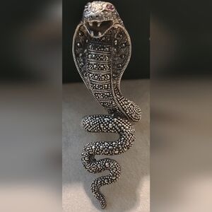 Marcasite Cobra Ring With Ruby Eyes